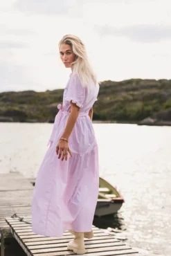 Ida Maja 2/4 Shirt Dress STP B White/S Lilac