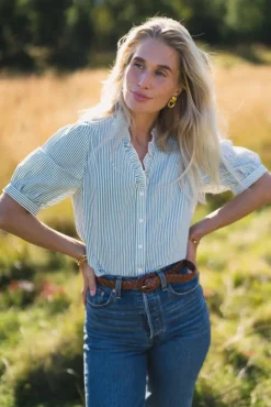 Ida Maja 2/4 V Shirt STP B White/Eng Ivy