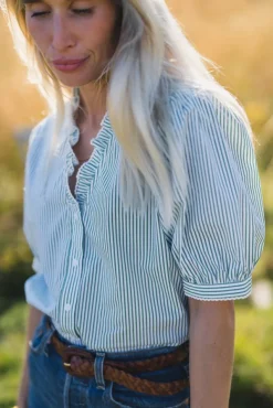 Ida Maja 2/4 V Shirt STP B White/Eng Ivy