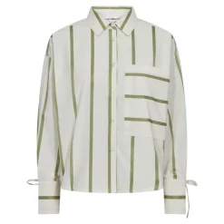 Idie Stripe Shirt Offwhite/Green