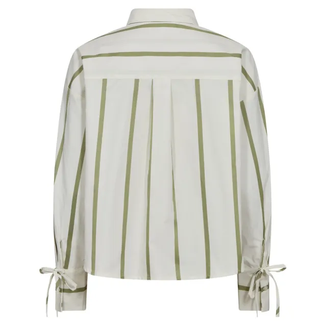 Idie Stripe Shirt Offwhite/Green