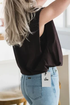 Idris Top Marron Fonce