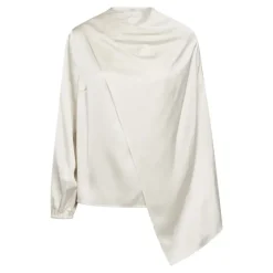 Idun Cape LS Blouse Offwhite