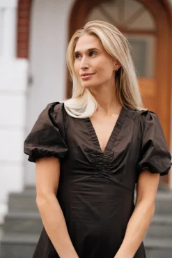Illana Poplin Dress Chocolate Brown