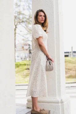 Illana Small Rose Flower Dress Light Yellow