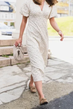 Illana Small Rose Flower Dress Light Yellow