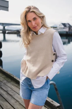 Ina Emma Vest Oatmeal Melange