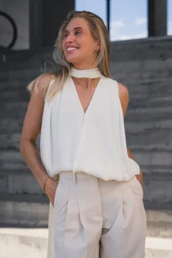 Inge Chiffon Top Offwhite
