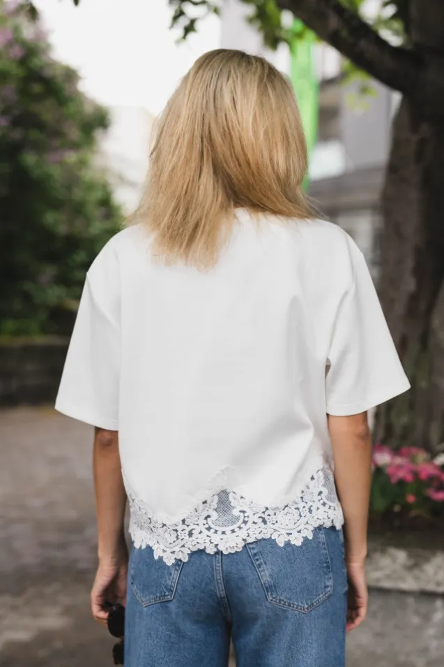 Iria Lace Tee White
