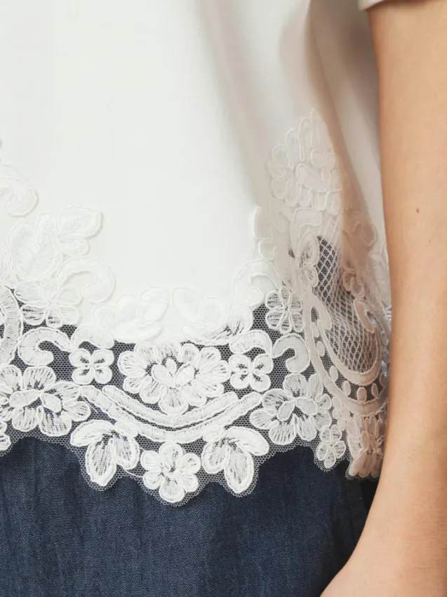 Iria Lace Tee White