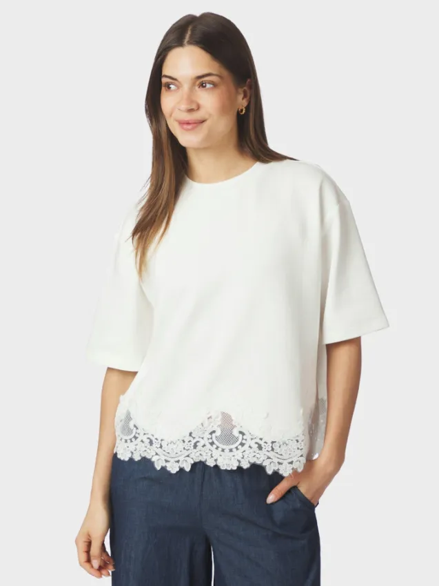 Iria Lace Tee White