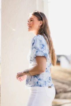 Irina Floral Fusion Blouse Blue