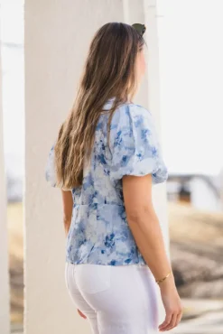 Irina Floral Fusion Blouse Blue