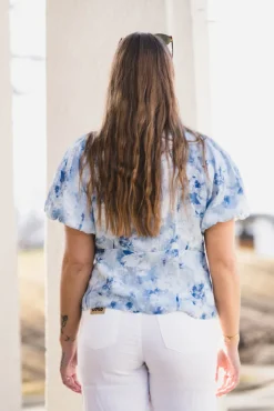 Irina Floral Fusion Blouse Blue