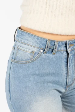 Irina Wide Leg Jeans Light Wash Blue Denim