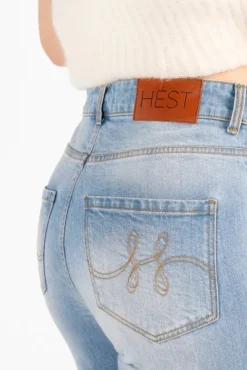 Irina Wide Leg Jeans Light Wash Blue Denim