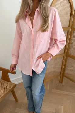 Isabellaic Shirt Pink White Stripes