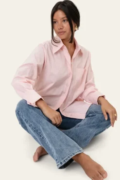 Isabellaic Shirt Pink White Stripes