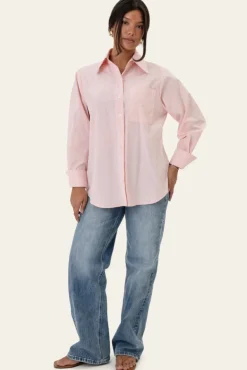 Isabellaic Shirt Pink White Stripes