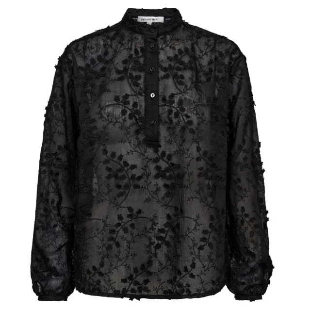 Isak Embroidery Shirt Black
