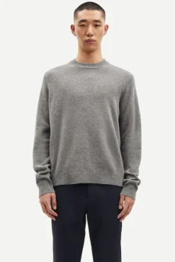Isak Knit Sweater 15010 Dark Grey Melange