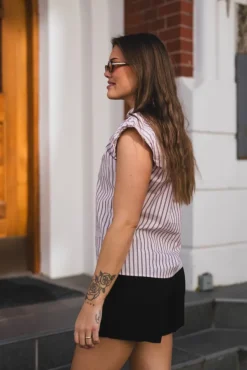 Isella Double Stripe Top Rose
