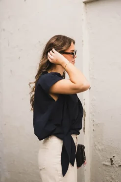 Itea Knotted Blouse Night Blue