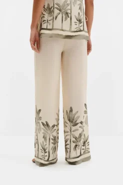 Izabelle High Waist Wide Pants Palm