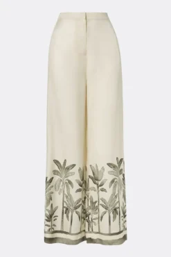 Izabelle High Waist Wide Pants Palm