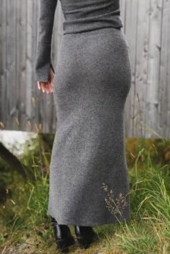 Jana Knit Skirt Dark Grey Melange