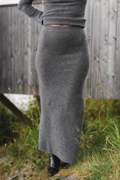 Jana Knit Skirt Dark Grey Melange