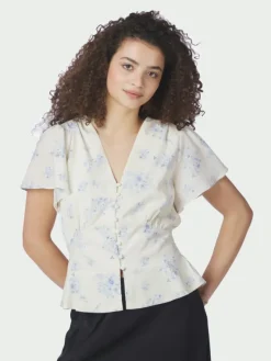 Jasmin Delicate Flower Blouse Creme