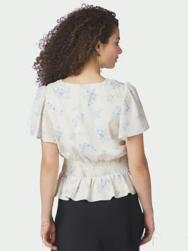 Jasmin Delicate Flower Blouse Creme
