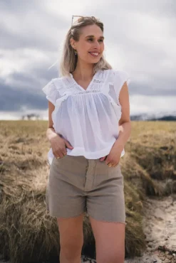 Jayla S Voile Top White