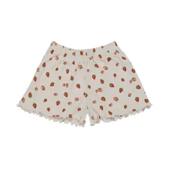 Jea Pointelle Shorts Strawberry Garden White
