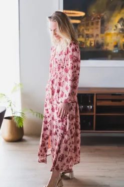 Jellie Print Dress Dusty Rose