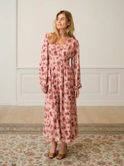 Jellie Print Dress Dusty Rose