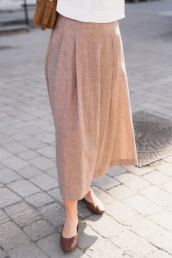 Jiho Anya Pleat Skirt Brown