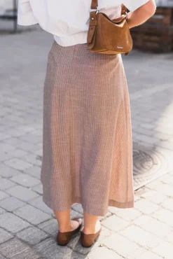 Jiho Anya Pleat Skirt Brown