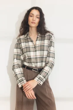 Joan Flannel Shirt Green Check