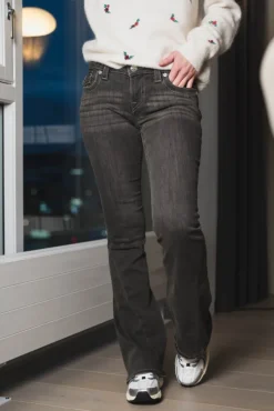 Joey Low Rise Flare Flap Charcoal