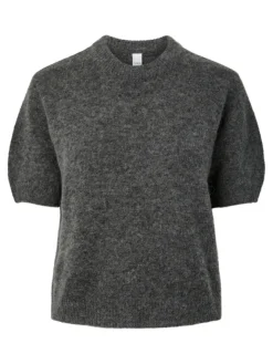 Johi SS Wool Blend Pullover Medium Grey Melange