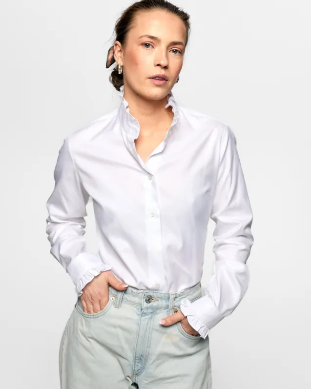 Juliette Herringbone Shirt White