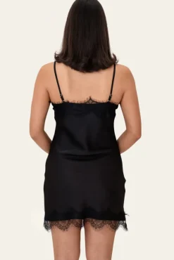 Junoic Dress Black Satin