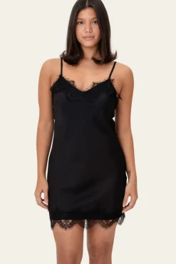 Junoic Dress Black Satin