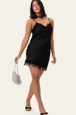 Junoic Dress Black Satin