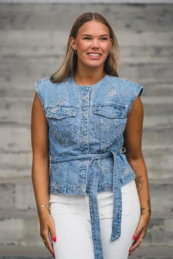 Kari Denim Waistcoat Light Blue Denim