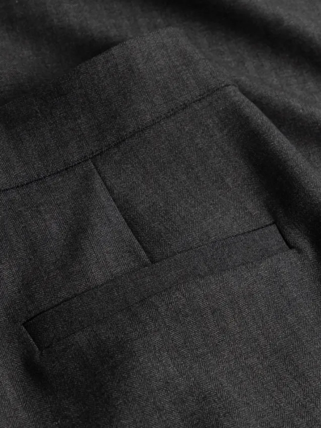 Kazia MW Pants Grey Herringbone