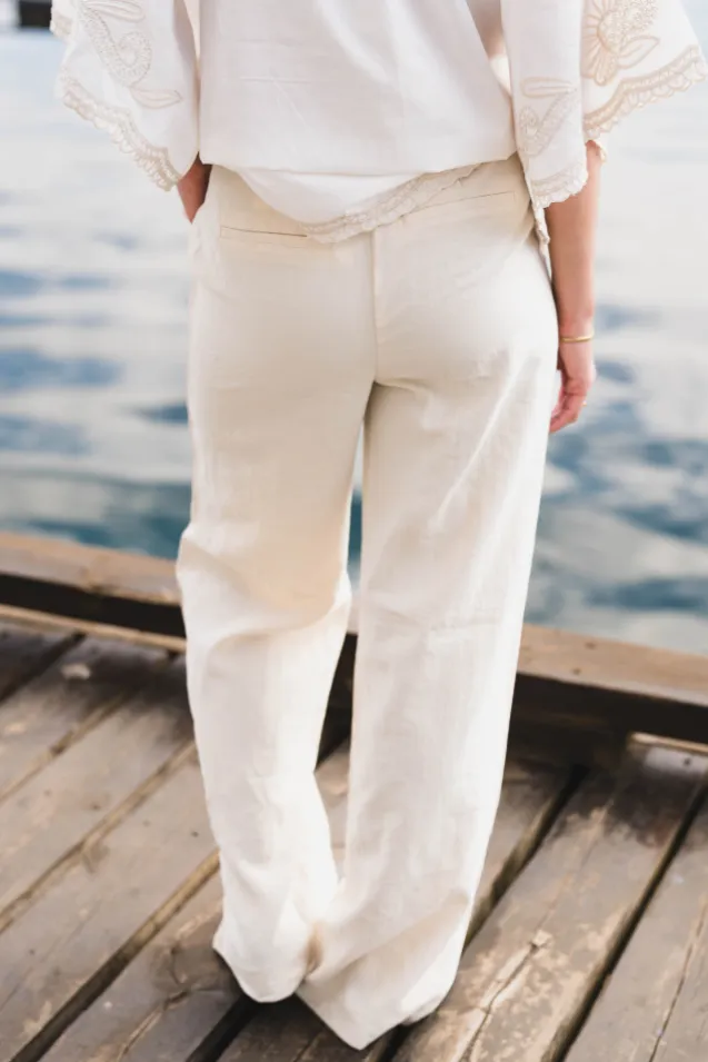 Keeley Edelmira HW Pants Bleached Sand