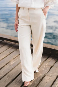 Keeley Edelmira HW Pants Bleached Sand